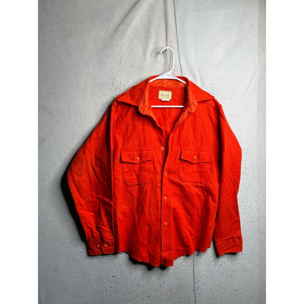 Vintage Melton Wintermaster Wool Shirt Jacket Orange Mens Medium CPO Hunting
